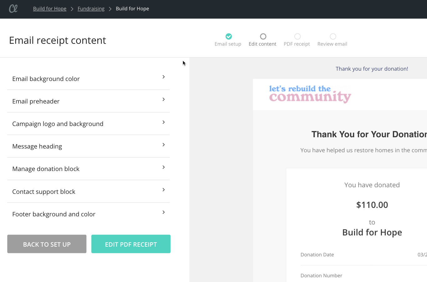How to Edit your Donation Receipt Email